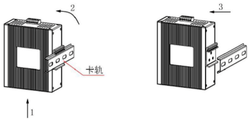 卡轨式工业交换机拆卸示意图
